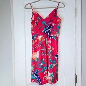 Yumi Kim Floral Slip Dress Pink Blue V Neck Pocket Dress XS